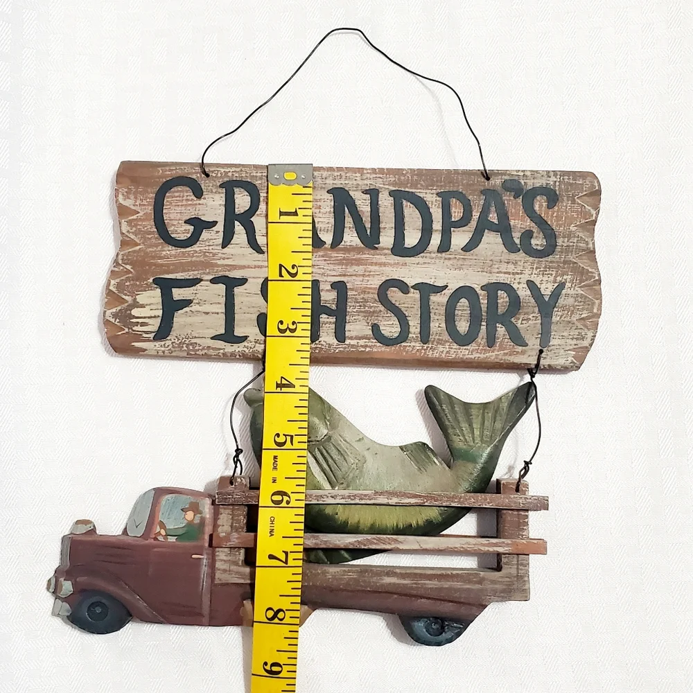 Handcrafted Wood Sign Grandpa's Fish Story. - Picture 7 of 12